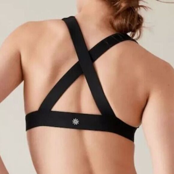 Athleta Women's Sz Small Black Riptide Bikini Top, Best For D-DD Cups - Picture 7 of 7